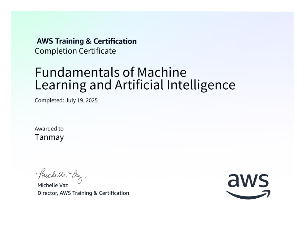 AWS ML & AI Certificate